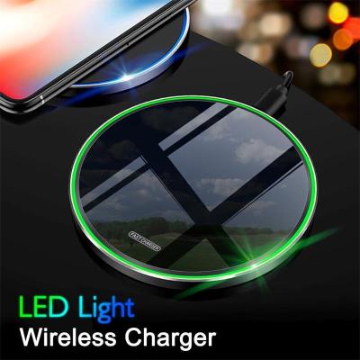 China Mobile Phone OEM ODM Logo Print Wireless Charger 15W High Quality Fast Charging Wide Compatibility For iPhone Samsung Huawei for sale