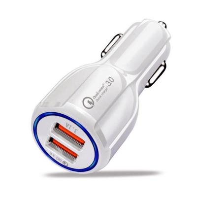 China 18W Dual USB Mobile Phone Fast Charging 3.0 Adapter Car Accessories Popular Fast Car Charger For Phone MP3 for sale