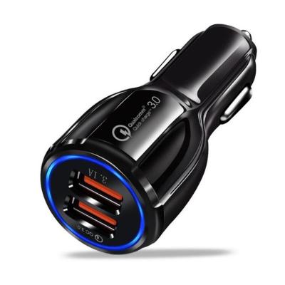 China Smart USB Car Charger 18W Power Adapter Mobile Phone Dual USB Car Adapter Portable Accessories Size for sale