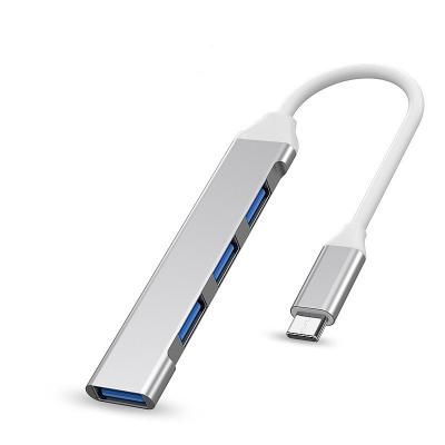 China Aluminum Alloy Aluminum 4 Ports Multi Splitter OTG Adapter Type C 2.0 USB Hub Fast Charging Data Transmission Converter PC Computer Accessories for sale