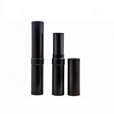 China Black Slim Cosmetics Lipstick Tube Round Metal Lipstick Tube Packaging for sale