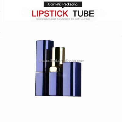 China Hot Sale Square Lipstick Cosmetic Packaging Tube Matte Blue Packaging for sale