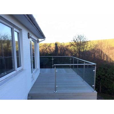 China Customized Glass Deck Railing Tempered Glass Deck Railings Cheap Stainless Steel Glass Post Balustrade for sale