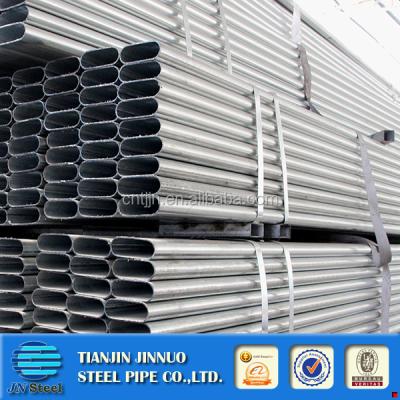 China Liquid Pipe 115*42 mm Pre-galvanized Post STEEL FLAT OVAL PIPE / TUBE Barrier Rail STEEL Oval Steel Pipe for sale