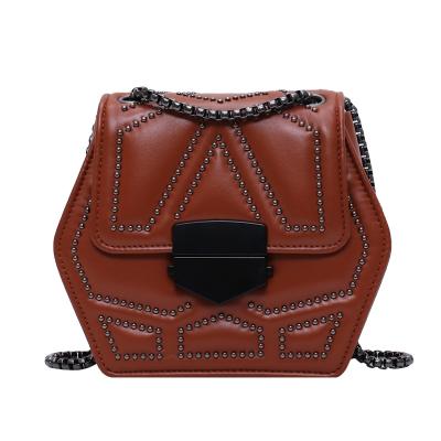 China Wholesales Fashion Style Rivet Handbag Special Shape Daily Used Cool Cross - Body Shoulder Bag for sale