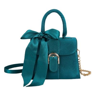 China Daily Used Women's Simple Elegant Velvet Shoulder Bag Cross - Body Bag Square Tote Bag for sale