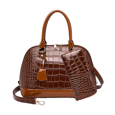 China Daily Used Cow Tote Bag Lady's Leather Handbags PU Leather Handbag Fashion Office Crocodile for sale