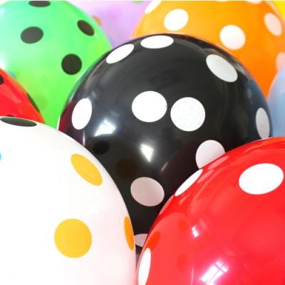 China Promotional toy #cute dots# 10 pcs banner-wrapping 12 inch 2.8g dot printed party balloons good quality for sale