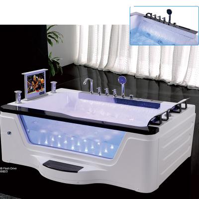 China Hot Selling Acrylic Glass Double Side Skirted Luxury Whirlpool Massage Bathtub Cabin (Straight Skirt) for sale