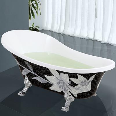 China Simple Freestanding Price Cheap Oval Freestanding Concrete Bathtub for sale