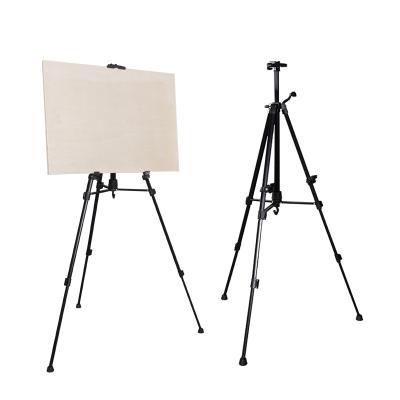 China Easel Black Metal Sketch Easel Artist Aluminum Alloy Easel Watercolor Painting Easel Painting Set for sale