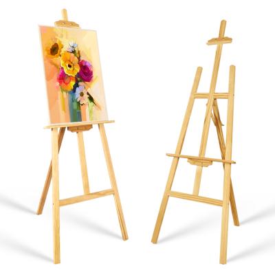 China Professional Easel 150cm Pine Easel Painter Frame Oil Painting Painting Easel For Practice Easel Stand for sale