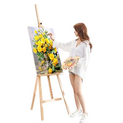 China Easel 175cm Painting Students Drawing Easel Floor-standing Art Easel Display Easel Beech Wood Tripod Stand for sale