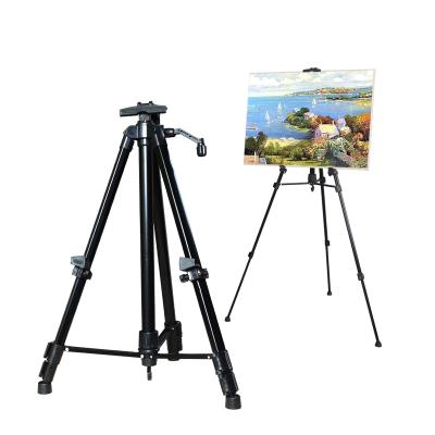 China Portable Black Easel Sketch Easel Adjustable Aluminum Easel Advertising Display Painting Tripod for sale