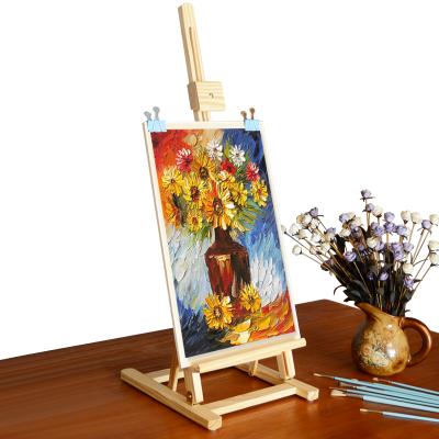 China Wholesale Natural Wooden Easel Table Top Easels Stand Plein Air Painting Easel For Painting for sale