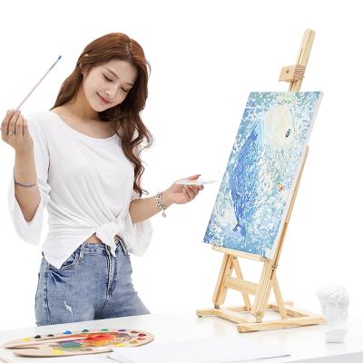 China Painting Easel Drawing Easel Adjustable Table Easel Wooden Desktop Painting Easel Folding For Painting for sale