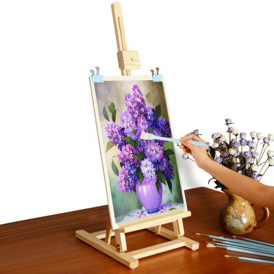 China Cheap and Durable Tabletop Easel Pine Wood Easel Wholesale Wood Tabletop Painting Easel Art Table Easel for sale