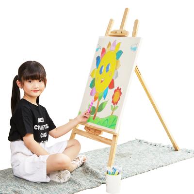 China 120cm Easel Children's Painting Folding Sketch Easel for Children's Household Triangle Wooden Easel for sale