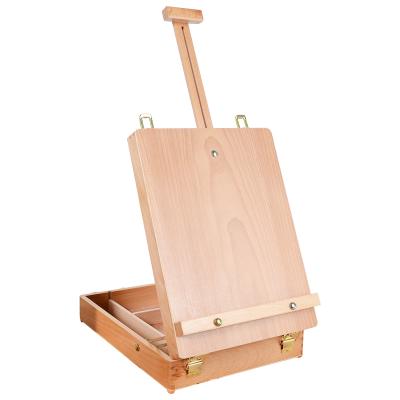 China Top Artist Quality Wooden Easel Easel Box Sketch Table Top Natural Wood Tabletop Painting and Drawing Easel for sale