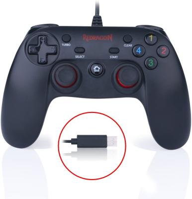 China Touch Buttons Redragon SATURN G807 PC Game Joystick Controller With Vibration Dual Cable Gamepad for sale