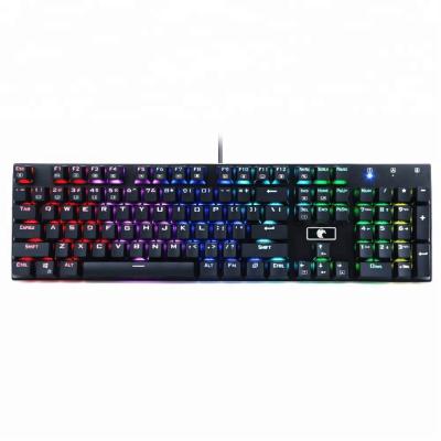 China OEM Factory Z-88 RGB Backlit ERGONOMIC Keyboard 104 Keys Anti-ghosting Mechanical Gaming Keyboard with Detachable Blue Switches for sale