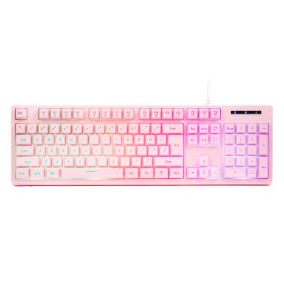 China HUO JI CQ104 Anti-ghosting Normal Backlit Rainbow Keyboard Mechanical Plug and Play Wired Gaming Keyboard for sale