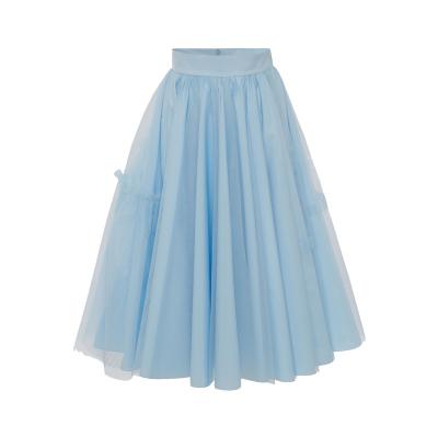 China Summer Fashion Best Quality Custom Polyamide Women Mesh Net Tulle Midi Breathable Hot Sale Solid 100% Casual Skirt For Office for sale