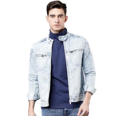 China QUICK DRY Custom Made Stylish Men Jacket Long Pocket Wash Cotton Denim Trucker Jacket for sale