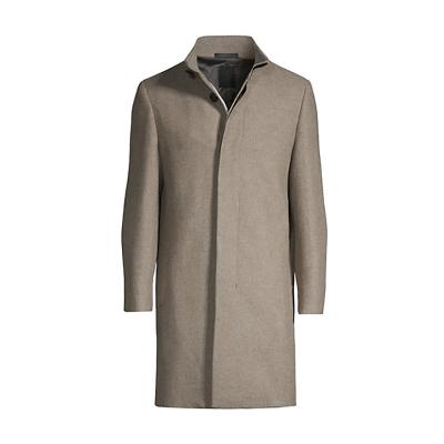 China Anti-wrinkle OEM high quality camel wool overcoat with three buttons and two side pockets for men's daily evening wear for sale