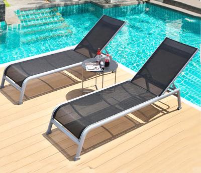 China Modern Outdoor Pool Side Furniture Garden Beach Lounger Stackable Folding Bed for sale