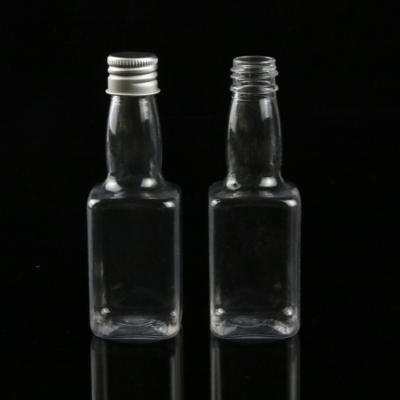 China 50ml Square Mini Glass Bottle Spirit Glass Bottle For Vodka , Whiskey for sale