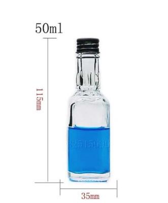 China Mini Glass Bottle 50ml Spirit Glass Bottle For Vodka , Whiskey for sale