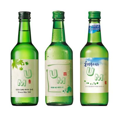 China Manufacturer Wine Glass Bottle 355ml 12oz Sake Bottle Green Glass Soju for sale