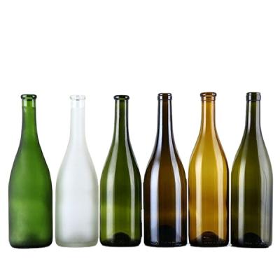 China Manufacturer And Wholesaler 750ml Red Wine Antique Green Burgundy Glass Bottle for sale