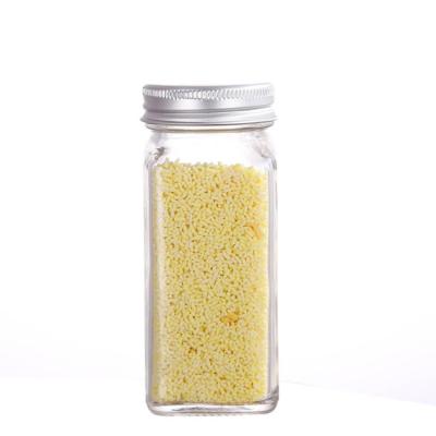 China 4oz 120ml Empty Glass Spice Seasoning Square Glass Jar With Shaker Tops for sale