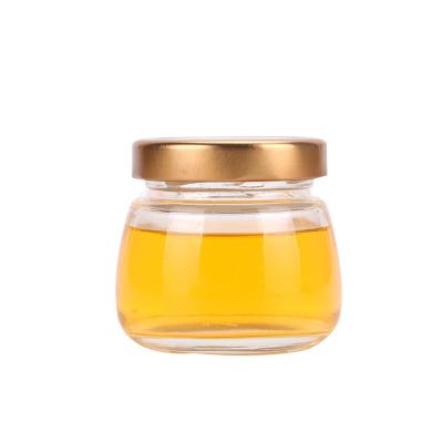 China 120ml 4oz Clear Glass Bottles Glass Jar Jam Jar With Mental Lid for sale