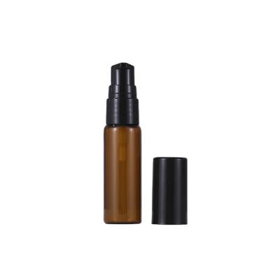 China Manufacture and wholesale 10ml 15ml 20ml amber glass tube spray bottle with black cap for sale