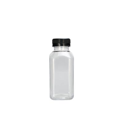 China French manufacturer and wholesaler 250ml 8oz square plastic juice bottle for orange fruit drink for sale