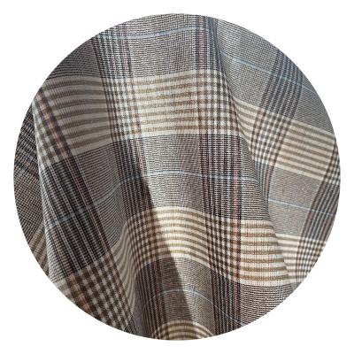 China Professional Supply Breathable Woven Fabric Yarn Dyed Plaid Stretch 138gsm Casual Suits Canvas Blazer for sale