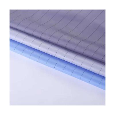 China 75gsm Stripe Economic Antistatic Material Antistatic Cloth For Clean Room Uniform for sale