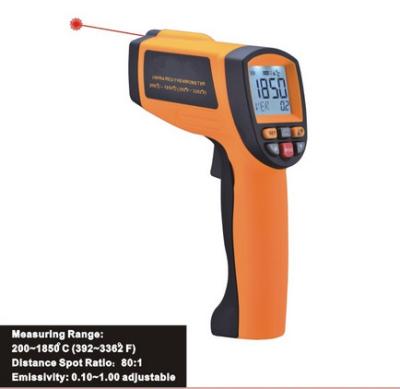 China Precise non-contact safe laser IR thermometer, Handheld infrared thermometer 200 ~ 1850℃ for sale