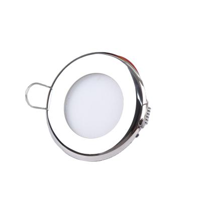 China 316 Stainless Steel Illumination RV Boat Recessed Ceiling Light Super Slim 105mm LED Panel Light DC 7W DC Stainless Steel Down Light for sale