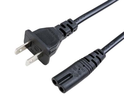 China Home Appliance Universal 2 Prong US AC Power Cord - NEMA 1-15P To IEC320 C7 Figure 8 Connector AC Power Supply Cable Wire for sale