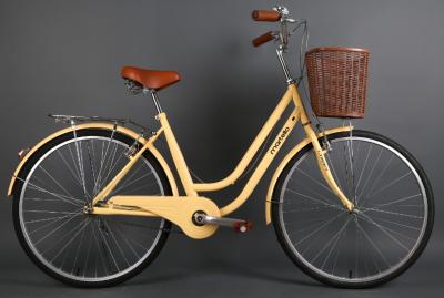 China Made in China Cheap price steel colorful 26 OL city bicicle for lady  with Shimano 7 speed with pvc basket for sale