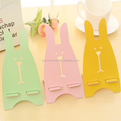 China Universal Smart Phone Stand SJZJ002 Rabbit Plywood Pad Cell Phone Smart Stents Beautiful for sale