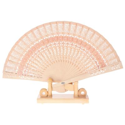 China China Wedding Favabors Chinese Carved Folding Bamboo Hand Fans for sale