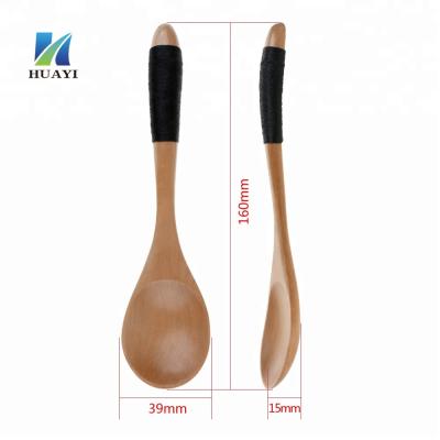 China Long Handled Viable Wooden Soup Spoon for sale