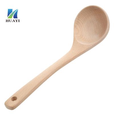 China Sustainable Restaurant Household Wooden Serving Tableware Big Soup Spoon for sale