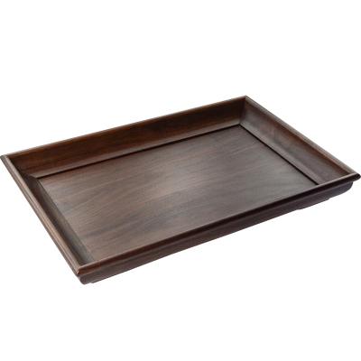 China Custom Luxury Black Walnut Walnut Tea Dish Tableware Serving Tray For Home Kitchen Storage Tray for sale