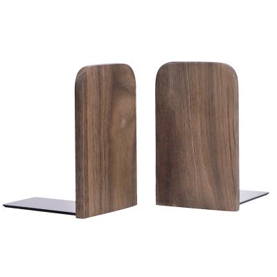 China Factory Sale Black Walnut Wood Kids Reading Wooden Bookends for Desk or Office Shelves for sale